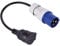 Electraline 900039 Adaptador Industrial con 1 Toma Schuko + Enchufe CEE (por Caravana, Obra de construcción, Barco, Autocaravana, Camping) -Área Exterior IP44, Negro