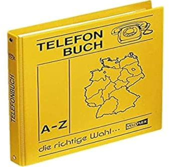 VELOFLEX 5158000 - Telefonringbuch, DIN A5 4- Rund- Ring- Mechanik, 16 mm breit gelb