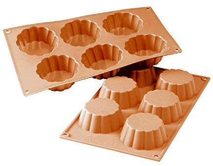 silikomart | SF035 Moule en Silicone pour BRIOCHETTE Monoportions, antiadhésif, 6 Monoportions, Lot de 1 Moule à gâteau, Ø 79 h 30 mm, Made in Italy