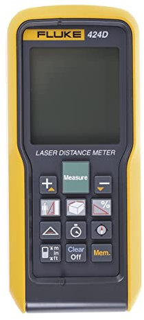Fluke 424d Laserdistanzmessgerät 100 m grau, gelb – Entfernungsmesser Messgerät Laser-Distanzmessgerät Entfernung, 100 m, Füße, M, 2 mm, 6 mm, 6 cm)