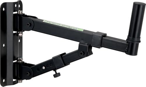 Pronomic WSM-40 PA Lautsprecher Wandhalterung für PA-und Hifi-Boxen (für Lautsprecher bis max. 40 kg und 36mm Flansch, 5-stufig verstellbarer Winkel, horizontal schwenkbar, stabil, Metall) schwarz