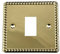 ElekTek Brass Georgian Rope Single Light Switch Polished Metal Cover Plate Conversion - No Wiring or Switch Removal Necessary