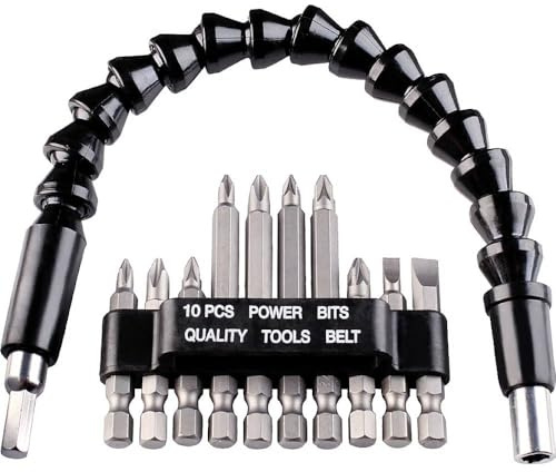 kwb Bit-Set mit biegsamer Welle – 11-teilig mit 1/4 Zoll Sechskant-Aufnahme E 6.3, 113990