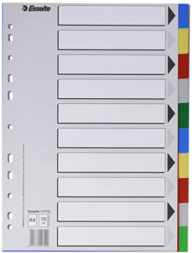 Esselte 795707 Register Polypropylen A4, 10 Positionen