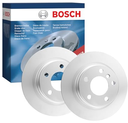 Bosch BD1650 Brake Disc Set - 290 mm - Rear Axle - 1 Set of 2 Discs | Vented High-Carbon Discs - ECE-R90 Certified - Great Cooling and Noise Suppression, Advanced Corrosion protected