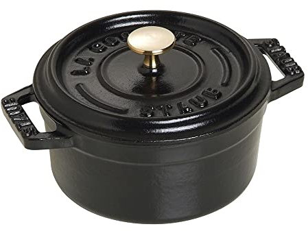 Set de 6 mini cocottes Staub en fonte émaillée noire 10 cm - 19501025 - Fonte - Ronde - 10 cm - Noir