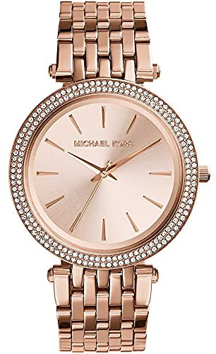 Michael Kors Montre Quartz Femme 39.00mm avec Cadran Rose analogique et Bracelet en Bracelet en Acier Rose MK3192