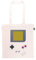clothinx Handheld Konsole im Vintage 90er Jahre Retro Print - Gamer - Nerd - Geek - Computer Freak - LAN-Party - 100% Bio und Fair Tasche Weiß