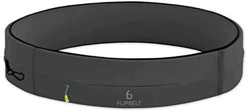 FlipBelt Zipper - Laufgürtel für Handy & kleines Zubehör - Sport-Bauchtasche für Damen und Herren - L - Anthrazit