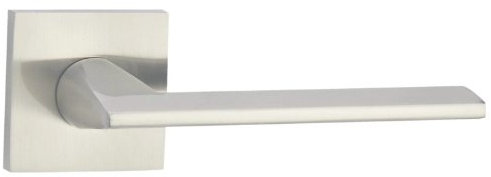 Lever on Square Rose Sttula Door Handle in Pairs Satin Chrome from EUROART