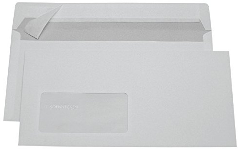 Soennecken Briefhülle 1309 DIN lang 80g mF hk hf weiß 100 St./Pack.