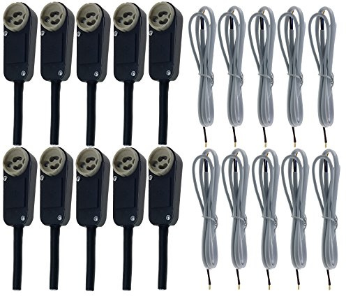 10X Trango GU10 Anschlusskasten inkl. 100cm 2x 0,75mm² weißem Kabel für LED oder Halogen Einbaustrahler