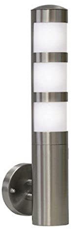 Grafner Edelstahl Wandlampe silber, IP44, 1x E27 Fassung, ideal für smarte LED-Leuchtmittel, 360° rundum Lichtschein, Klarlack-Beschichtung, Wand Außenleuchte Wandleuchte Lampe Außen Hoflampe