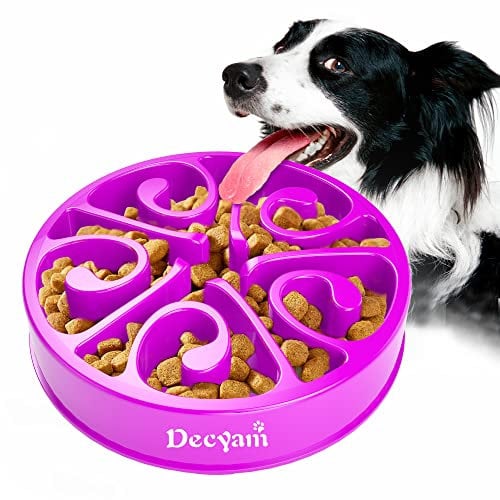 Decyam Gamelle Anti Glouton Chien Gamelle d'alimentation Lente avec Base Antidérapante Favorise Une Alimentation Saine Et Une Digestion Lente