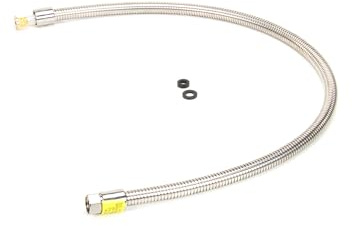 T&S Brass Hose, 44 Flexible Stainless Steel, Less Handle