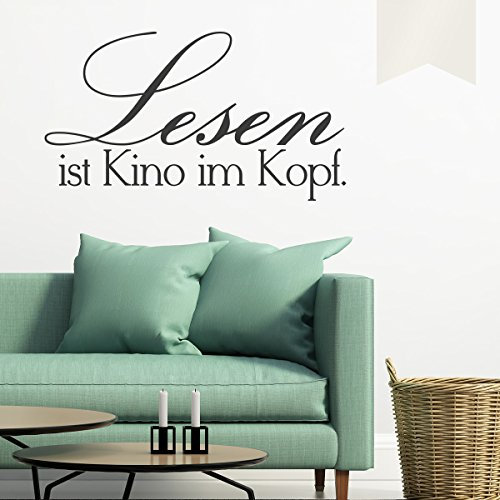 WANDKINGS Wandtattoo Lesen ist Kino im Kopf 50 x 28 cm Gold - erhältlich in 33 Farben