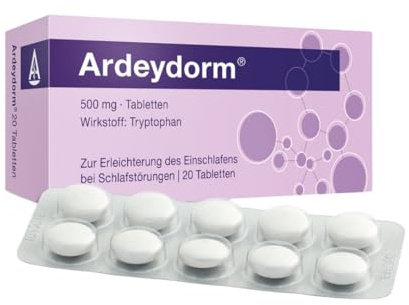 Hilfe bei Schlafstörungen: Ardeydorm - Fördert die Schlafbereitschaft und erleichtert das Einschlafen bei Schlafstörungen, Wirkstoff Tryptophan, 20 Stück