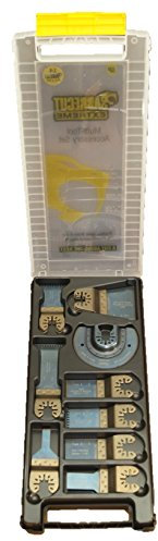 19 x SabreCut BB_SPK19 Fast Fit Mix Blades Case Set Compatible with Dewalt Stanley Black and Decker Bosch Fein (Non-StarLock) Makita Milwaukee Parkside Ryobi Worx Workzone Multitool Accessories