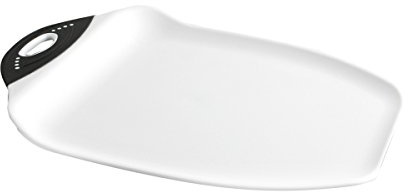 Dexas Chop & Scoop Schneidebrett, 24,1 x 33 cm, Weiß mit schwarzem Griff