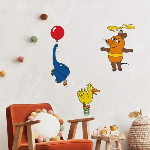 alenio Wandaufkleber Die Maus kann fliegen, Cartoon, Vinyl, Wand, Wall Sticker, 40x30 cm