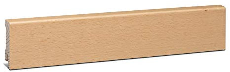 KGM Sockelleiste Modern – Furnierte Massivholz-Sockelleiste in Buche ungedämpft – Maße: 2400 x 16 x 58 mm – 1 Stück