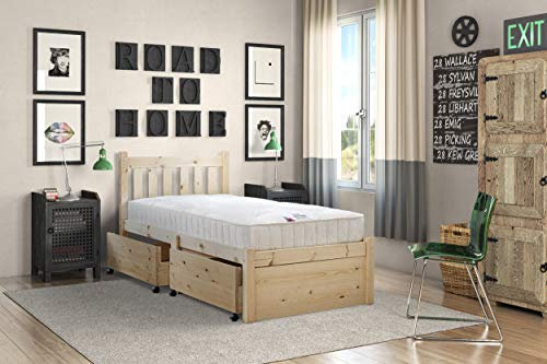 STRICTLY BEDS&BUNKS Somerset Pine Bed Frame with Underbed Storage, 2ft 6 Single