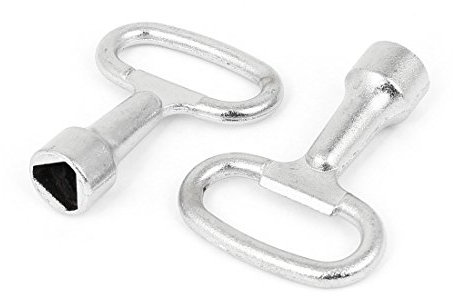 sourcingmap 2pcs Clé Triangle Poubelle Clé à douille triangulaire en métal pour serrure à panneau triangulaire 14x8x2mm