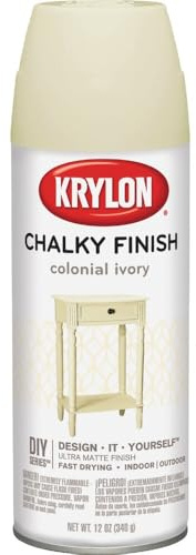 Krylon SW4108 Colonial Ivory, Spray Paint, Chalky Finish, 12 Oz, 12 Ounce (Pack of 1)