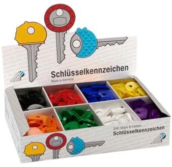 WEDO 2628025 Schlüsselkappen rund 200 Stück Vorratspack im ansprechenden Display