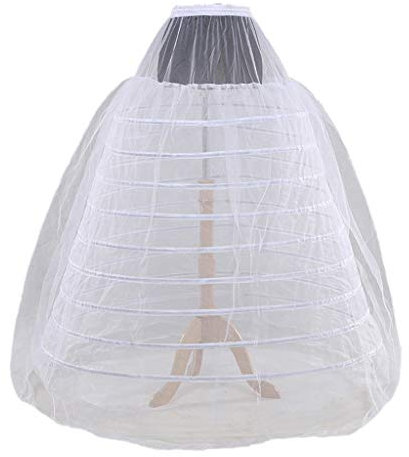Loywe Reifrock Petticoat aus Satin, Taille Umfang bis 110cm, 9 Ringe, LW4820-W-X-T
