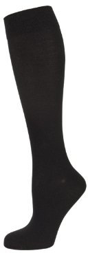 Nur Die Bambus Kniestrümpfe besonders weich & atmungsaktiv mit Komfortbund hohe Socken Damen, schwarz, 35-38