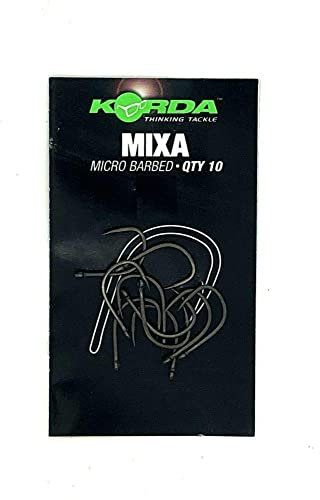 Korda Mixa Barbed Hooks, Size 6, Durable Carbon Steel, Short Shank Wide Gape Design for Floater Fishing Precision and Strength