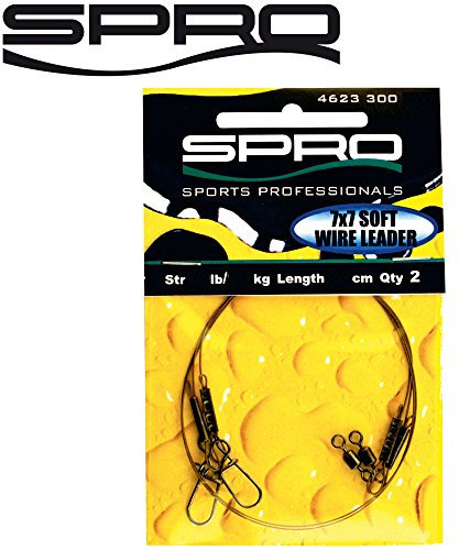 Spro Pike Fighter Wire Leader 7x7-2 Stahlvorfächer zum Raubfischangeln, Spinnvorfach zum Spinnfischen, Stahlvorfach Hechtvorfach, Länge/Tragkraft:30cm - 20lbs - 9.1kg
