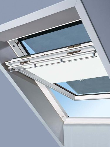 VELUX Hitzeschutz-Markisen & Verdunkelungsrollo GGU, GPU, GHU, GTU, GGL, GPL, GHL, GTL, GEL M04 Uni Weiß/Schwarz - 1025S
