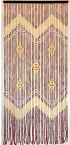 SATURNIA 1191405 Cortina Puerta 42 Tiras Bambu 90x200 cm, Rosa