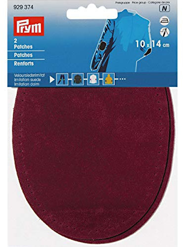 Prym Wildlederimitat zum Aufbügeln/Aufnähen 14x10cm dunkelrot, Wildleder Leder, rot, 2