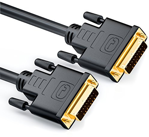 deleyCON 5m DVI zu DVI Kabel 24+1 - DVI-D Dual Link - HDTV 1080p Full-HD 3D Ready - Adapterkabel Monitorkabel mit Ferritkern - Schwarz