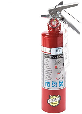 Buckeye 13315 ABC Multipurpose Dry Chemical Hand Held Fire Extinguisher with Aluminum Valve and Vehicle Bracket, 2.5 lbs Agent Capacity