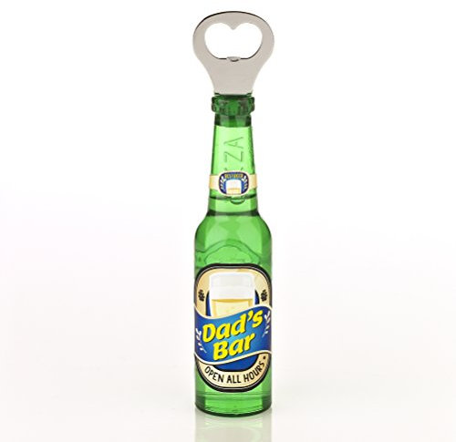 Boxer Stainless Steel Dad's Bar Magnetic Beer Bottle Shaped Openers, Silver