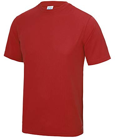 Just Cool Mens Performance Plain T-Shirt (S) (Fire Red)