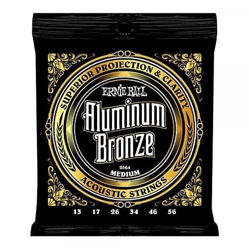 Ernie Ball Cordes moyennes Bronze aluminium, pour guitare acoustique, calibre 13-56