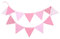 G2PLUS Rosa Stoff Wimpelkette, Doppelseitig Stoff Wimpel Girlande, 3.3M Wimpelkette Stoffgirlande mit 12stk Girlande Wimpeln für Kinderzimmer Drinnen & Draußen Party