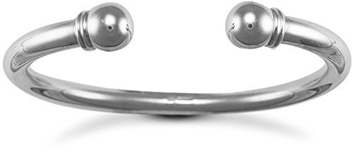 Jewelco London Silver Torque Mens Bangle Bracelet 6mm