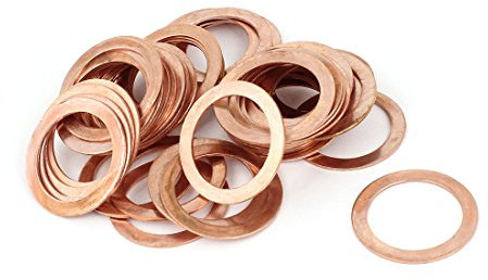 sourcing map 50pcs Joint Cuivre 22mm x 30mm x 1mm Rondelle plate métrique