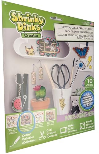 Shrinky Dinks Creative Pack 10 Sheets Crystal Clear Kids Art and Craft Activity