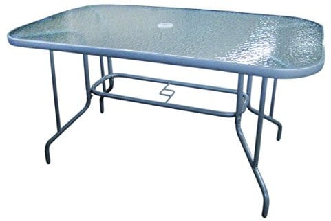 Unbekannt Tisch aus Metall rechteckig mit Glasplatte Maß: 110x70cm