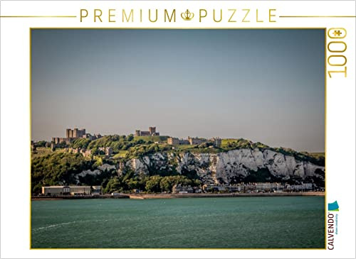 CALVENDO Puzzle Weißen Felsen mit Dover Castle | 1000 Teile Lege-Größe 64 x 48 cm Foto-Puzzle für glückliche Stunden