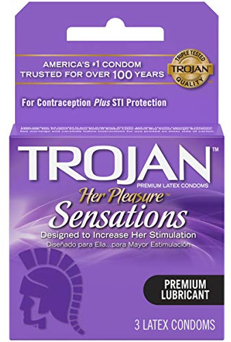 Trojan Her Plsure Lub Size 3ct Trojan Her Pleasure Lubricated Latex Condoms 3ct