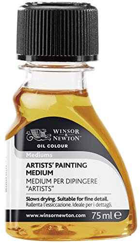 Winsor & Newton 3021734 Ölmalmittel, Künstler Malmittel aus Leinöl-Standöl & Terpentinersatz, Verdünnt die Konsistenz der Farbe und verbessert das Fließvermögen und die Transparenz - 75 ml Flasche