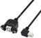 Chenyang CY USB 2.0 Typ B Stecker auf Typ B Buchse Verlängerungskabel mit Schrauben für Panelmontage, 50 cm, 90 Grad links abgewinkelt